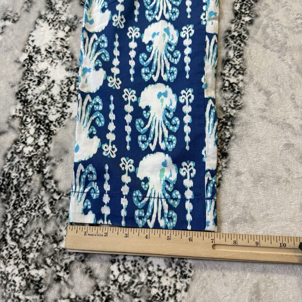 Lilly Pulitzer Pants Womens Size 2 Blue Multi Cocoanut Walk Crop Low Rise Cotton - Picture 5 of 12